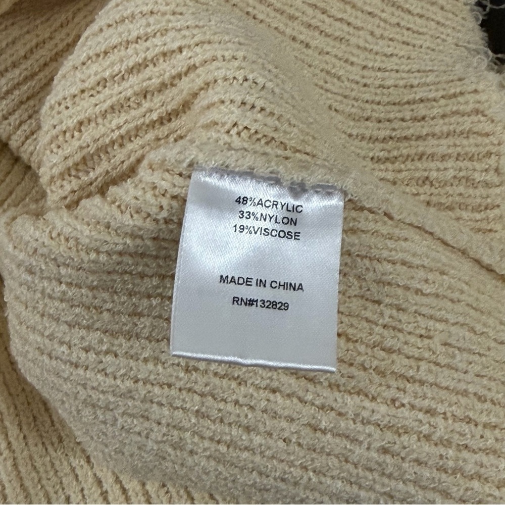L'Academie Lucia Cropped Turtleneck Sweater Cream Size XS - Picture 4 of 8